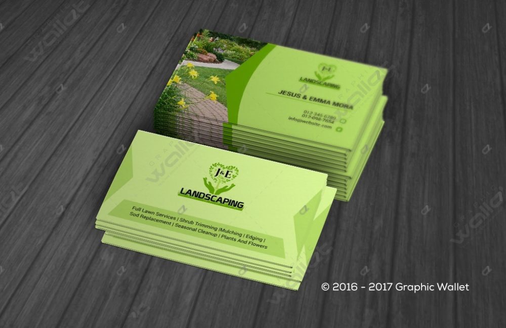 J & E LANDSCAPING BUSINESS CARD 1
